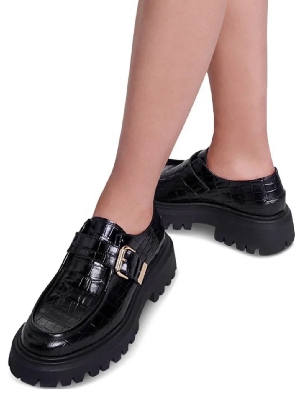 Ferbie Buckled Platform Flats